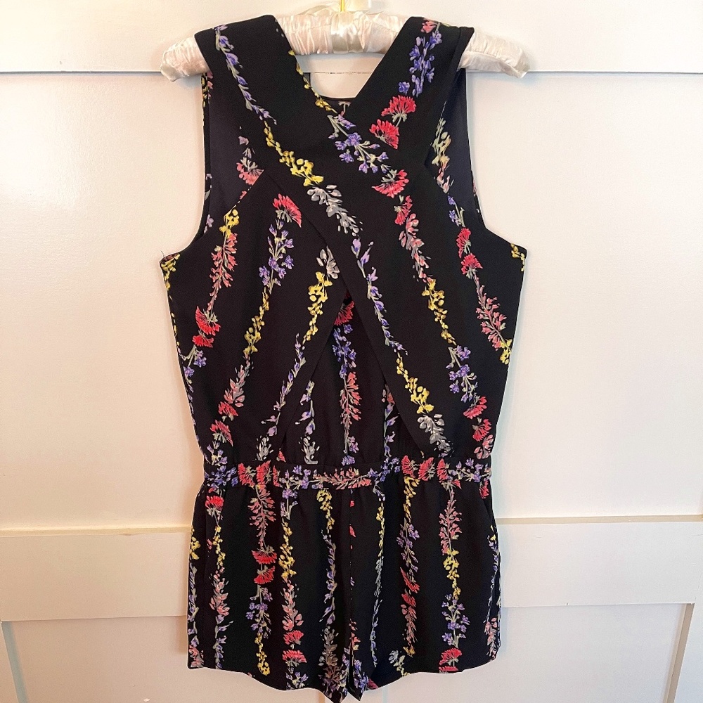 BCBG Black Floral Romper
